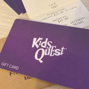 Kids quest $25 physical gift card